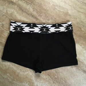 Y2K No Boundaries Black Athletic Shorts with Black & White Aztec Waistband
